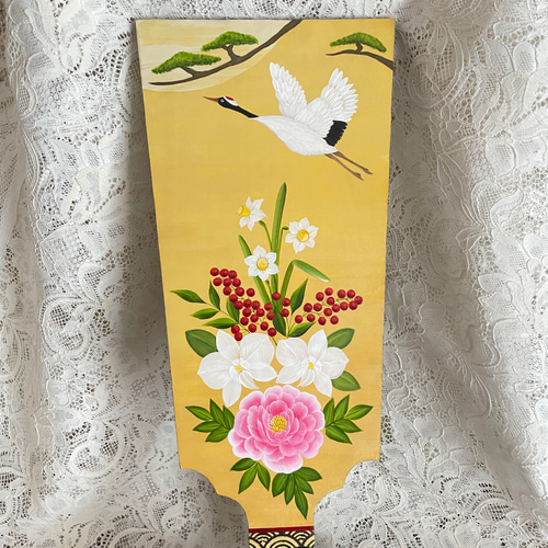 羽子板飾り お正月と桜(現品限り) トールペイント その他 羽子板飾り お正月と桜(現品限り) トールペイント その他