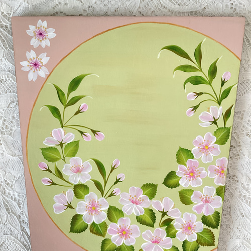 羽子板飾り お正月と桜(現品限り) トールペイント その他 羽子板飾り お正月と桜(現品限り) トールペイント その他