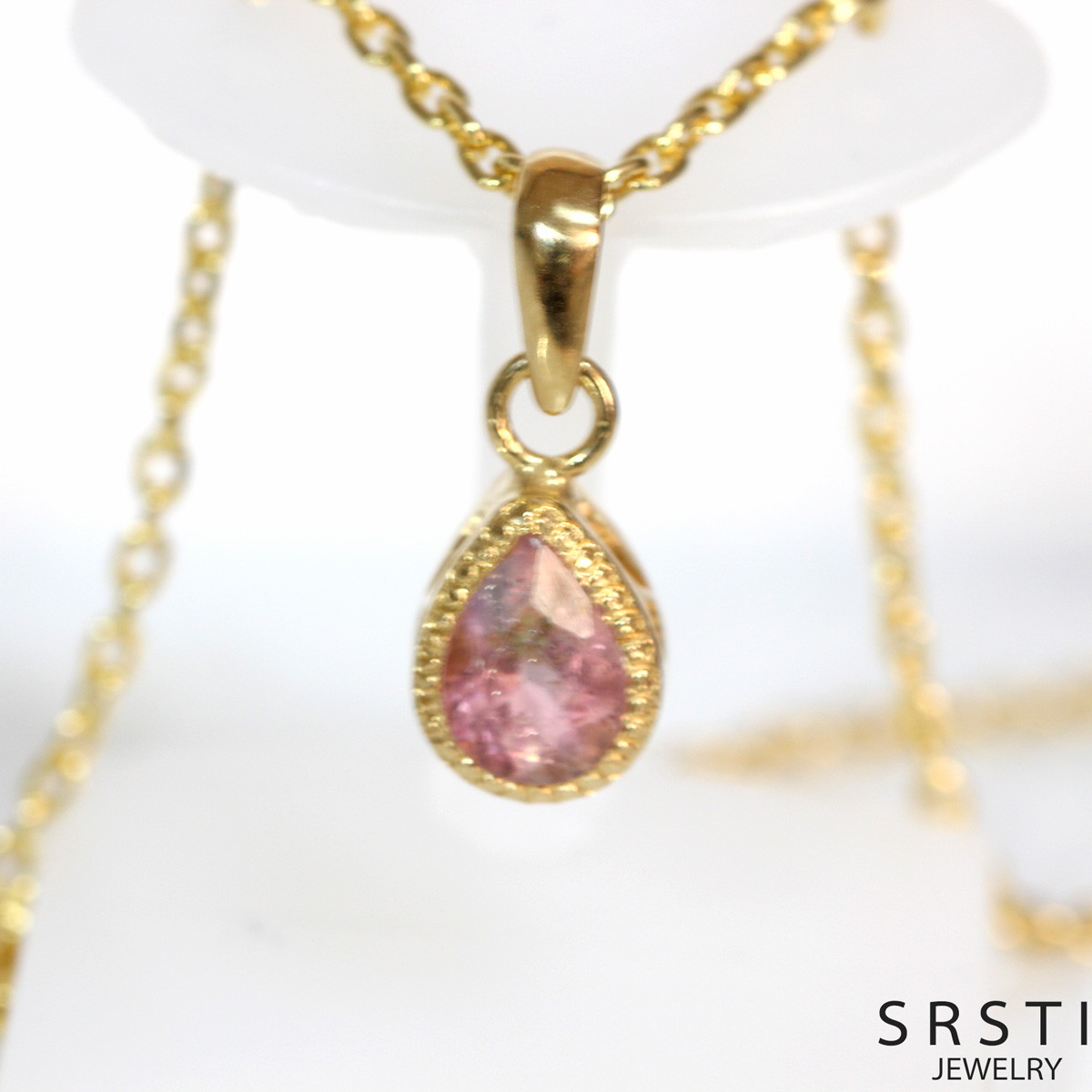 ★１点物★ バイカラートルマリンペアシェイプK18GP チャーム