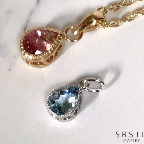 ★１点物★ バイカラートルマリンペアシェイプK18GP チャーム