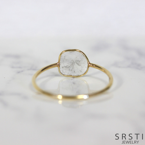 値下げ中‼️Aria K14金 ダイヤモンドリング ゴールド ☆1点物☆ ダイヤモンドポルキK14ゴールドリングD 指輪・リング SRSTI