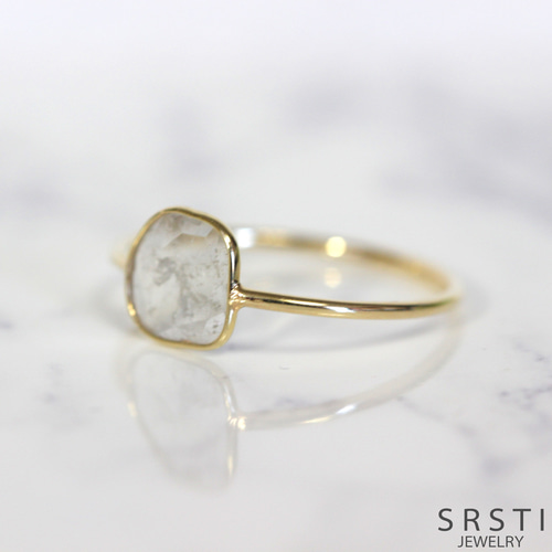 ☆1点物☆ ダイヤモンドポルキK14ゴールドリングD 指輪・リング SRSTI