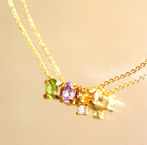 - mystic jam - Peridot & Amethyst & Citrine Necklace 3枚目の画像