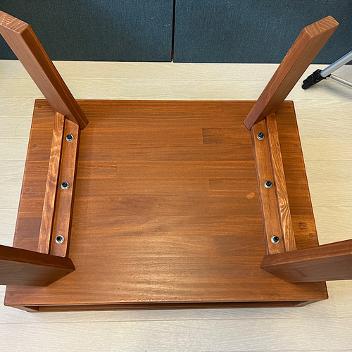 送料無料】 ローテーブル ロ形 60cm 45cm パイン チーク 木製脚 組立式  