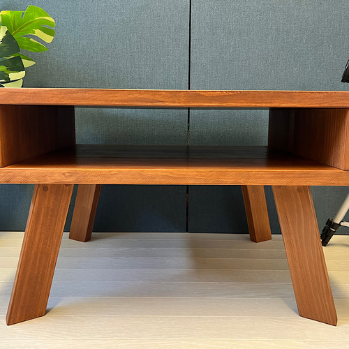 送料無料】 ローテーブル ロ形 60cm角 パイン ウォルナット 木製脚