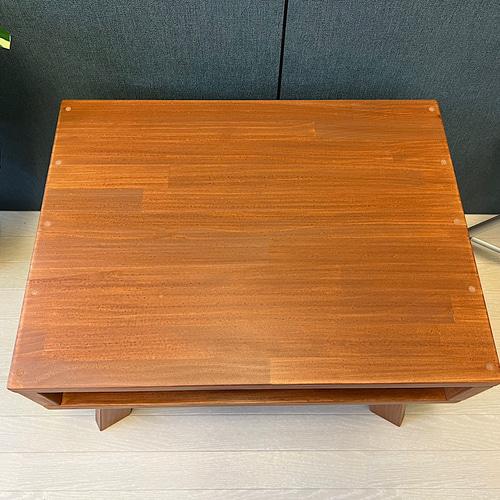 送料無料】 ローテーブル ロ形 60cm角 パイン ウォルナット 木製脚