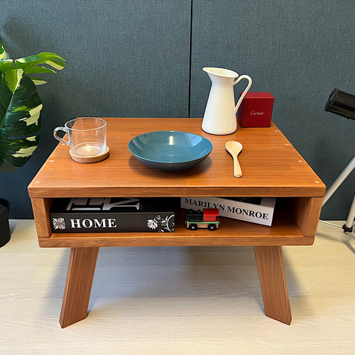 送料無料】 ローテーブル ロ形 60cm 45cm パイン チーク 木製脚 組立式  