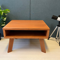 【送料無料】 ローテーブル ロ形 60cm 45cm パイン チーク 木製脚 組立式 5枚目の画像