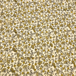 [50 公分單位] Kinari 黃棕色花印度 Bagloo 手工塊印花織物紡織品 第4張的照片