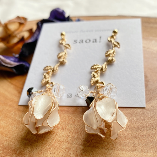 木蓮のピアス＆イヤリング【木蓮】 ピアス（スタッド・一粒） saoa