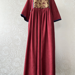 カラバリ豊富　大人かわいい アンティーク帯を使用した 季節のオリエンタルドレス(夏はリネンに変更可能) 12枚目の画像