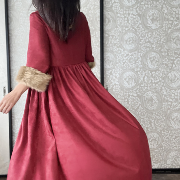 カラバリ豊富　大人かわいい アンティーク帯を使用した 季節のオリエンタルドレス(夏はリネンに変更可能) 8枚目の画像
