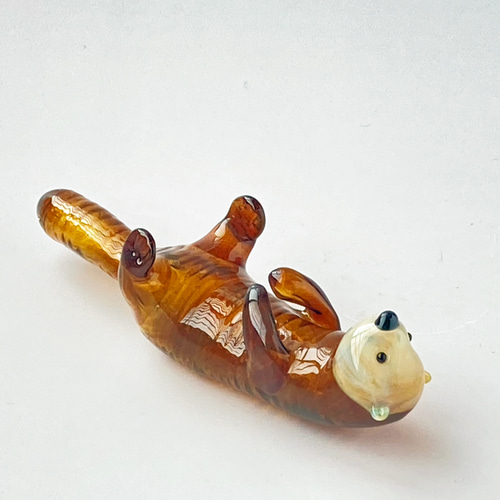 中空ガラスの動物置物 オブジェ トッケイヤモリ ガラス細工