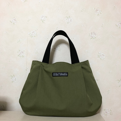【SEAL限定商品】 タックでふっくら ミニトート バッグ カバン☆ハンドメイド エコ トートバッグ