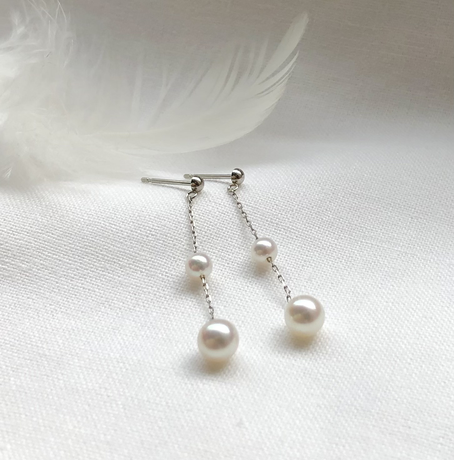 プラチナ  あこや   ピアス  tp