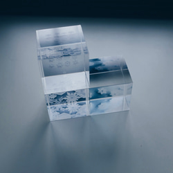 風景標本　風景を閉じ込めたアクリルキューブ　雪の結晶 10枚目の画像