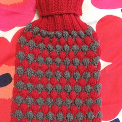 手編み　湯たんぽカバー　ファシー2リットル用　ハマナカ　アメリー　氷まくら 1枚目の画像