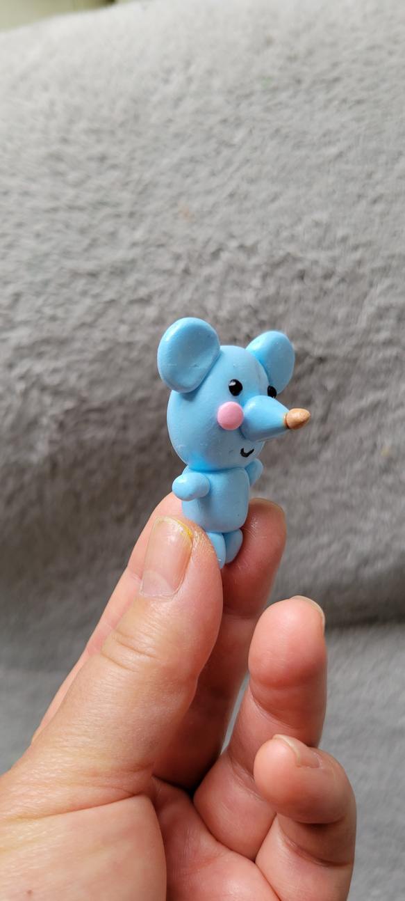 ネズミちゃんマグネット(樹脂粘土) 3枚目の画像