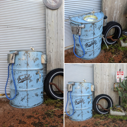 アメリカンヴィンテージ Style インダストリアル 立水栓 ドラム缶 洗面