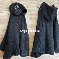 a.myu 【限定】即納可能になりました✨上質woolのポンチョ　グレー　毛足の長め 3枚目の画像