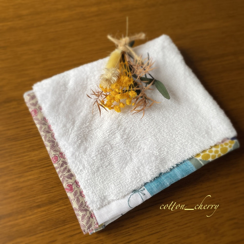 H ミナペルホネン ハンドメイド 手拭 ハンカチ（バンビ様 A 書き出さ 