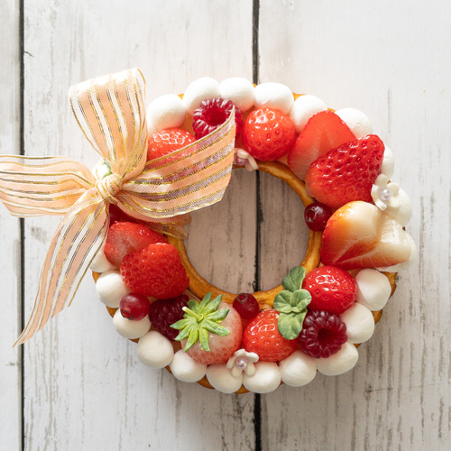 ハートいちごのリースタルト リース 3がつうさぎ 通販 15083849