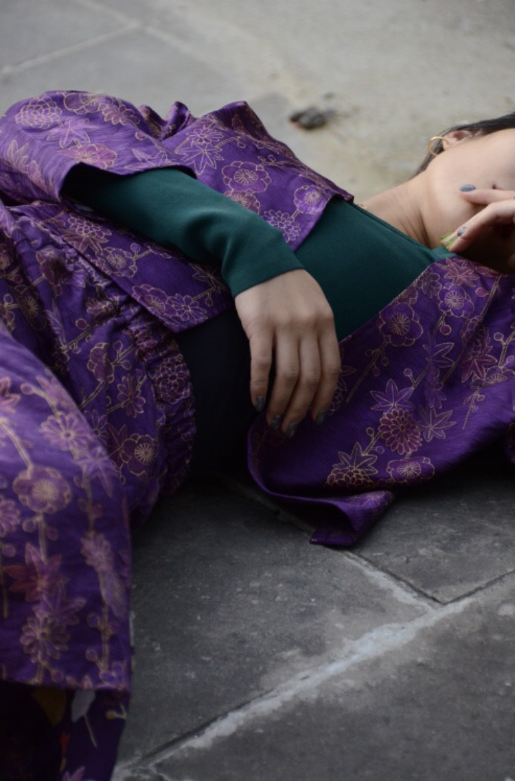 受注製作　着物ジャケット、ロングスカートセット"夢Dream"着物リメイク服　（送料無料）