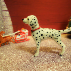 クリスマス・ダルメシアン　1年中飾れます　犬　ミニチュア　ドール　ブライス　羊毛フェルト 5枚目の画像