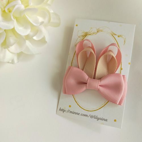 ᕱ⑅ᕱうさぎりぼんヘアクリップᕱ⑅ᕱヘアゴム 雑貨・その他 lilyaina 