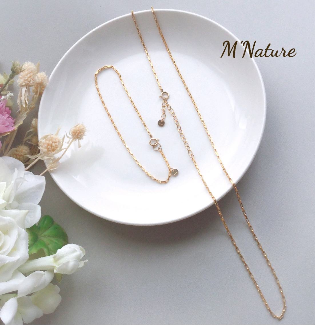 14kgf  ボックスチェーン シンプル ネックレス & ブレスレット