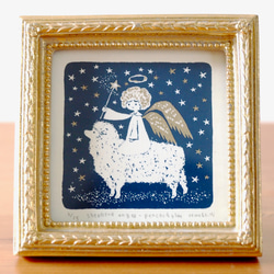 打印 - 牧羊人天使 - 孔雀藍（絲網印刷） 第2張的照片