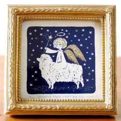 印花-牧羊天使-午夜藍（絲網印刷） 第2張的照片
