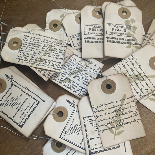 コーヒー染めタグ40枚 タグ・台紙 きまぐれハウスM 通販 15085547