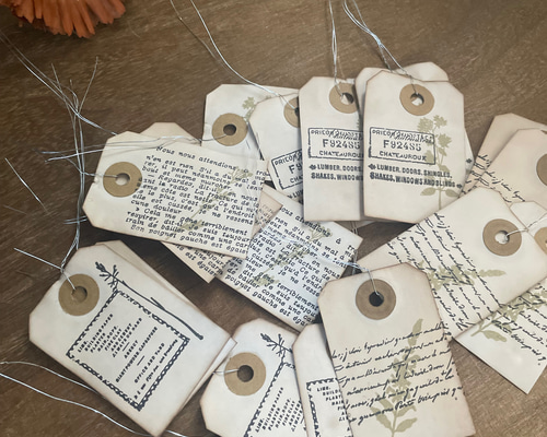 コーヒー染めタグ40枚 タグ・台紙 きまぐれハウスM 通販 15085547