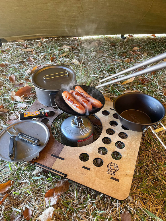 登山/ソロキャンプに軽量・コンパクトなUL-STOVE-TABLE(ウルトラライトストーブテーブル) 4枚目の画像