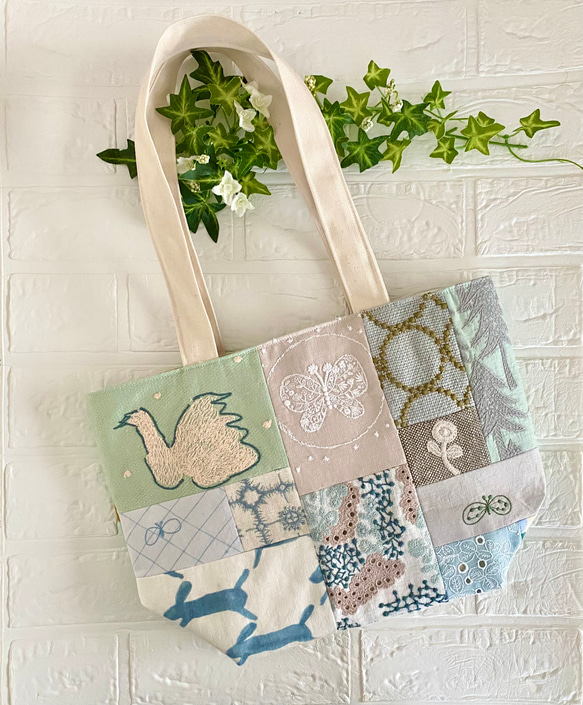 ミナペルホネン＊パッチビッグ肩掛けバッグ✂️ハンドメイド