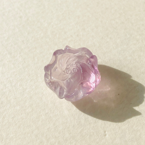 花 S ローズクォーツ　薔薇 芍薬 牡丹　彫り物　天然石　パワーストーン　置物 花 S ローズクォーツ 薔薇 芍薬 牡丹 彫り物 天然石
