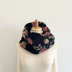 高品質戈布蘭編織圍巾，優雅，成人，玫瑰圖案，花卉圖案，花朵，黑色，黑色 第9張的照片