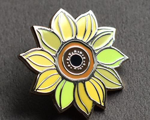 ひまわり ピンバッジ エナメルピン ブローチ アクセサリー タックピン