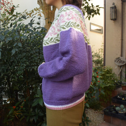 蔦と葉っぱのパープルセーター 2枚目の画像