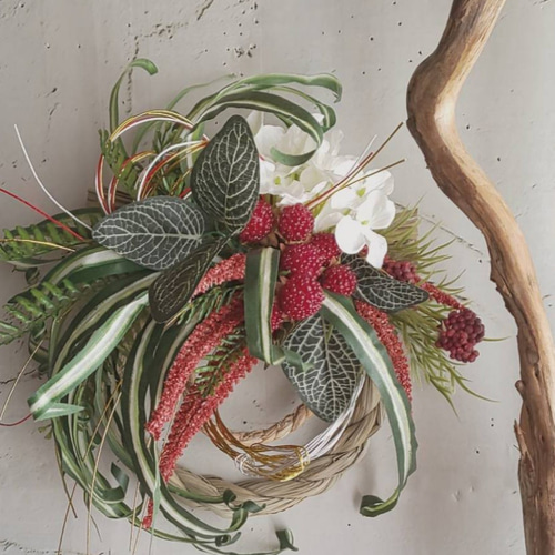 専用＊迎春2025 胡蝶蘭白ミニ 正月飾り(フェイク) 寄せ植え正月の通販