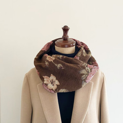 高品質戈布蘭編織圍巾，優雅，成人，玫瑰圖案，花卉圖案，花朵，棕色，棕色 第5張的照片