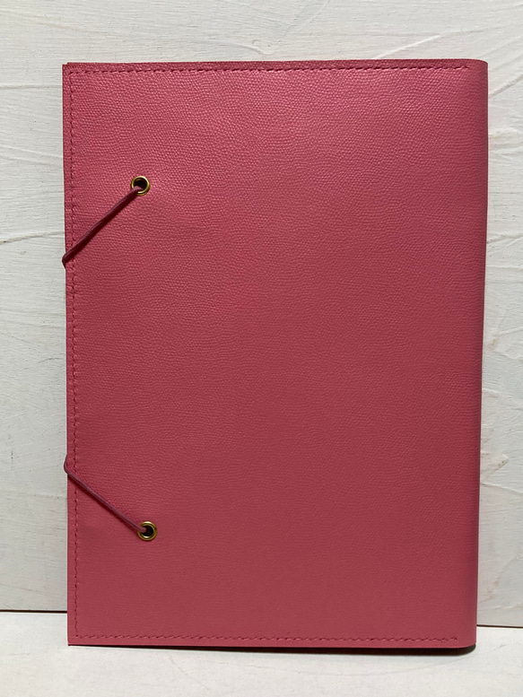 カチッと仕事サラッと整理　本革書類ケース　ちょい大きめ　元気の出るピンク 2枚目の画像