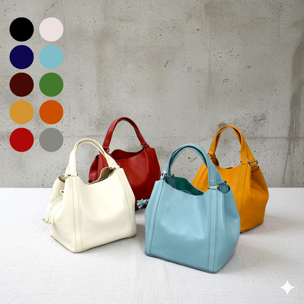 MahL+81　BucketBag 本革　ハンドバッグ　バケットバッグ　巾着型