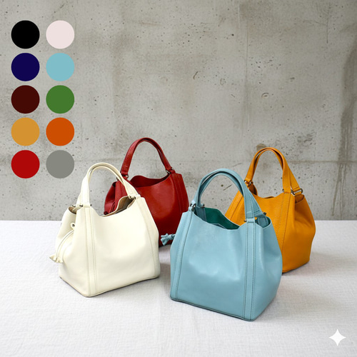 MahL+81 BucketBag 本革 ハンドバッグ バケットバッグ 巾着型 バケツ