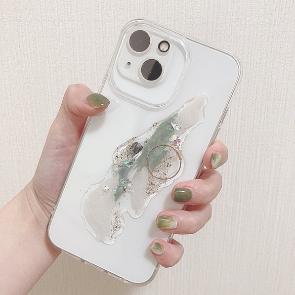 iPhone】クリア ペイント ニュアンス スマホケース iPhoneケース 