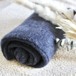 冬の軽ふわあったかボリュームスヌード上質イタリア産ウールマフラーチャコールグレー 10枚目の画像