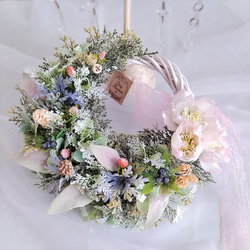 100均造花)かすみ草のリース リース Tiny Flowers 通販 13684009