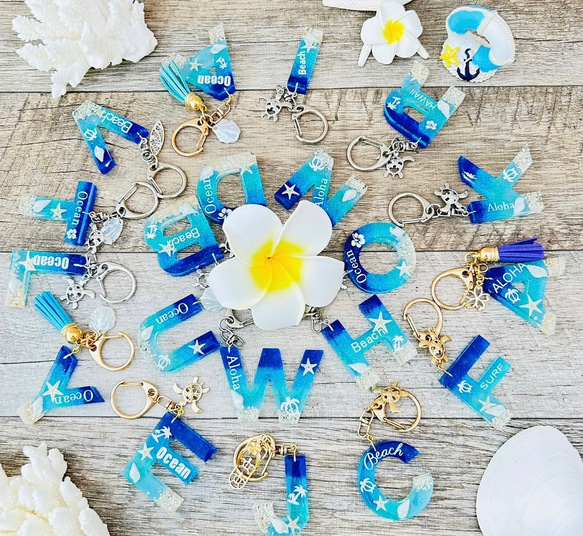 定番 イニシャルキーホルダー（ocean キーホルダー Keyholder） チャーム