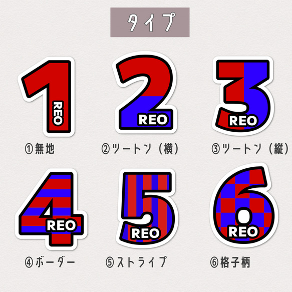 背番号 ステッカーシール!! お名前・背番号入り 3枚目の画像